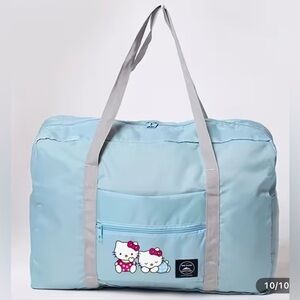 ❤️❤️Sanrio Hello Kitty Light Teal Travel Duffle Bag & Mystery Accessories Bundle